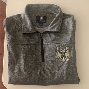 Milwaukee Bucks Gray 1/4 Zip Pullover